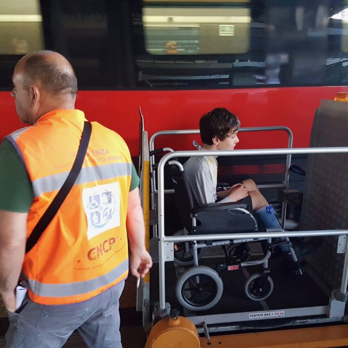 Tristan in Wheelchair. Europe Transport 2019.